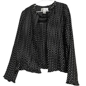 Vintage Victor Costa Women Black & White Polka Dot Tank & Beaded Jacket Sz-12